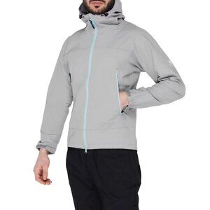 Karrimor Triton Light Hooded Jacket Full Zip Logo Zip Pockets Gray Size XL